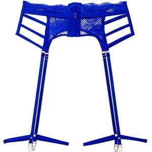 Victoria's Secret Very Sexy Fishnet Lace Garter Belt Blue Oar XS Small New w Tag